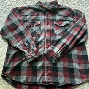 Flannel Heavyweight Shirt Size XL Long Sleeve Plaid Noble Brand
